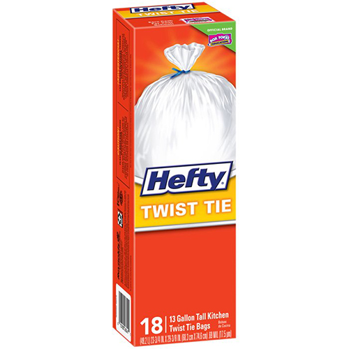 HEFTY - TWIST TIE 13 GAL. TALL KITCHEN TWIST TIE BAGS - 18 BAGS