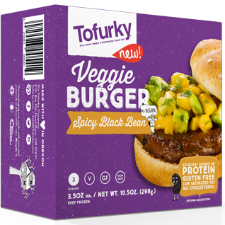 TOFURKY - VEGGIE BURGER - NON GMO - GLUTEN FREE - VEGAN - (Spicy Black Bean) - 10.5oz