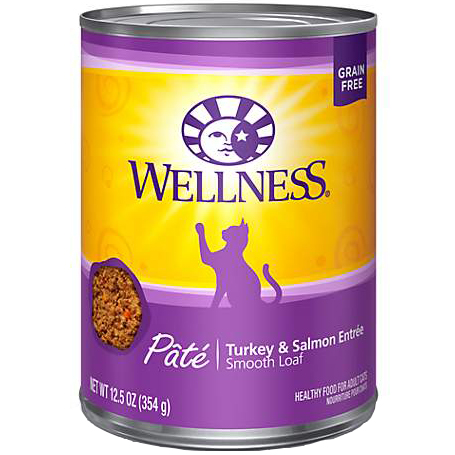 WELLNESS - HEALTHY FOOD FOR ADULT CATS - (Turkey & Salmon Entree) - 12.5oz