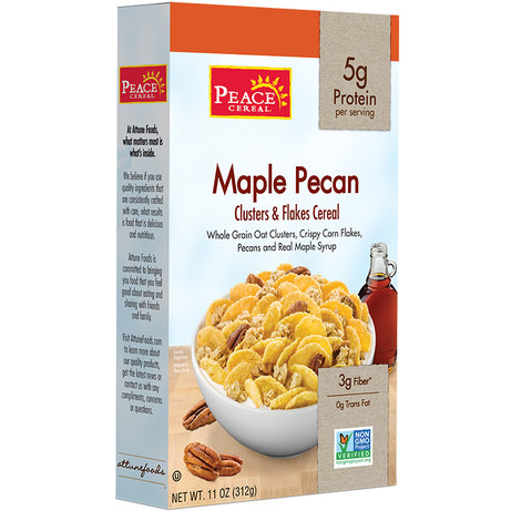 PEACE CEREAL - MAPLE PECAN (Clusters & Flakes Cereal)- NON GMO - 11oz