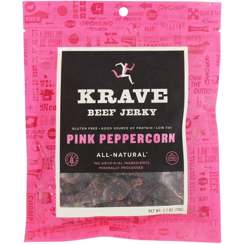 KRAVE - BEEF JERKY - GLUTEN FREE - (Pink Peppercorn) - 2.7oz