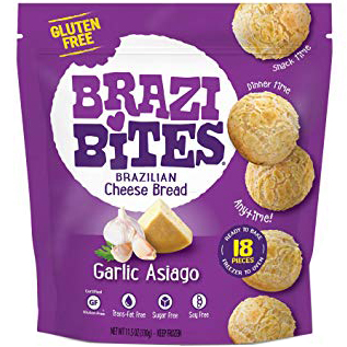 BRAZI BITES - BRAZILIAN CHEESE BREAD - GLUTEN FREE - SOY FREE - (Garlic Asiago) - 11.5oz