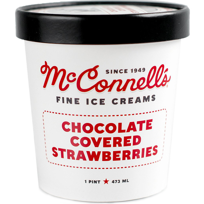 McCONNELL'S - FINE ICE CREAMS - GLUTEN FREE - (Chocolate Covered Strawberry) - 16oz