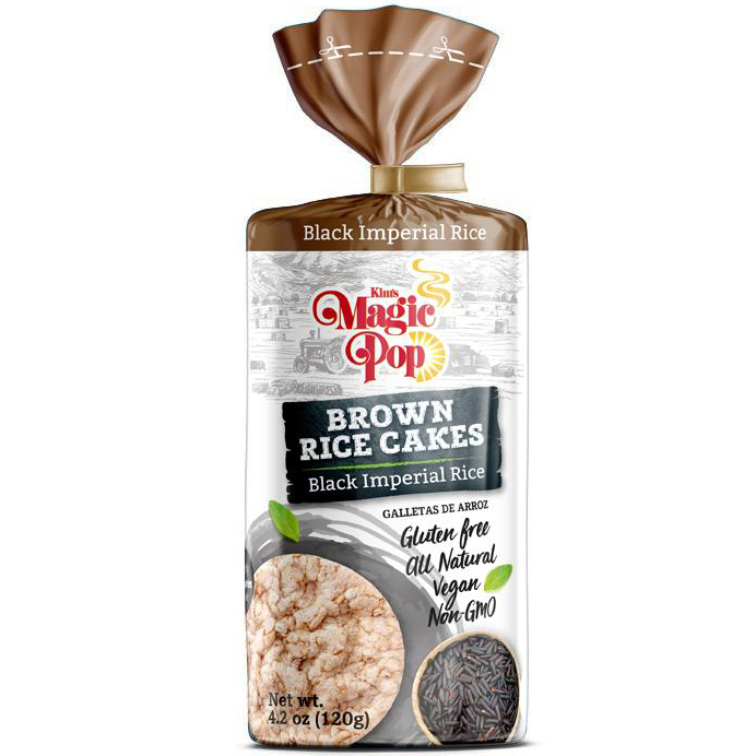 KIM'S MAGIC POP - BROWN RICE CAKES - NON GMO - GLUTEN FREE - VEGAN - (Black Imperial Rice) - 4.2oz
