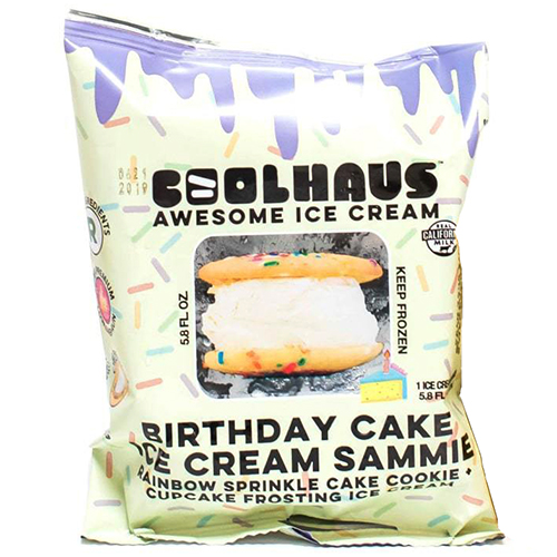 COOLHOUS - BIRTHDAY CAKE ICE CREAM SAMMIE (Rinvow Sprinkle Cake Cookie + Frosting Ice Cream) - 5.8oz