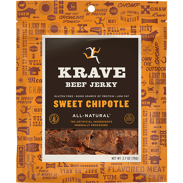 KRAVE - BEEF JERKY - GLUTEN FREE - (Sweet Chipotle) - 2.7oz	