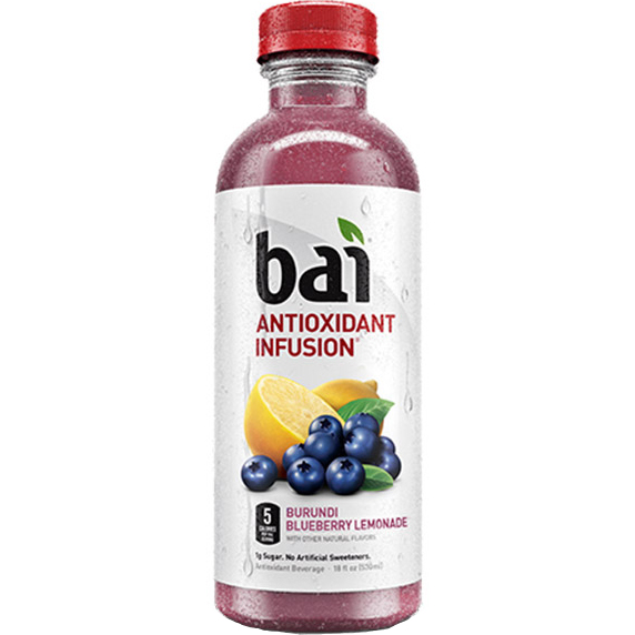 BAI - ANTIOXIDANT SUPERTEA - NON GMO - GLUTEN FREE - VEGAN - (Burundi Blueberry Lemonade) - 18oz