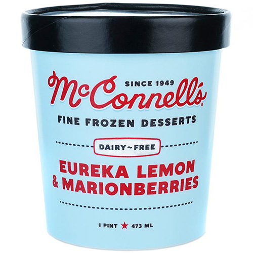 McCONNELL'S - FINE FROZEN DESSERTS - GLUTEN FREE - DAIRY FREE - (Eureka Lemon & Marionberries)-16oz