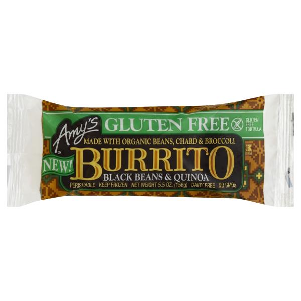 AMY'S - BURRITO - NON GMO - GLUTEN FREE - NON DAIRY - (Black Beans & Quinoa) - 6oz