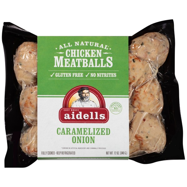 AIDELLS - CHICKEN MEATBALLS - GLUTEN FREE - (Caramelized Onion) - 12oz