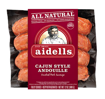 AIDELLS - SMOKED PORK SAUSAGE - GLUTEN FREE - (Cajun Style Andouille) - 12oz
