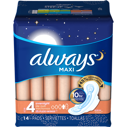 ALWAYS - MAXI - (Size 4 Overnight /w Flexi Wings) - 14pads
