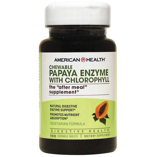 AMERICAN HEALTH - CHEWABLE PAPAYA ENZYME /W CHLOROPHYLL - (The After Meal Supplement) - 90 Tablets