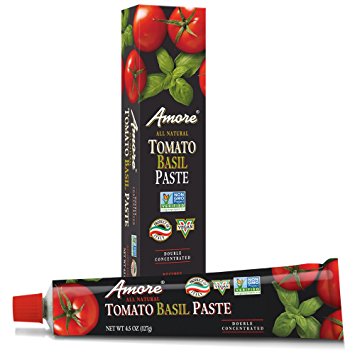 AMORE - ALL NATURAL TOMATO BASIL PASTE - NON GMO - VEGAN - 4.5oz