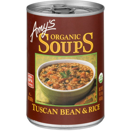 AMY'S - ORGANIC SOUPS - GLUTEN FREE - VEGAN - (Tuscan Bean & Rice) - 14.1oz
