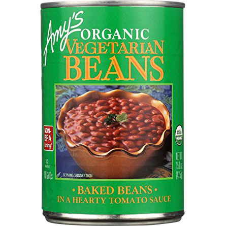 AMY'S - ORGANIC VEGETABLE BEANS - NON GMO - GLUTEN FREE - (BAKED BEANS | /w Tomato Sauce) - 14.7oz