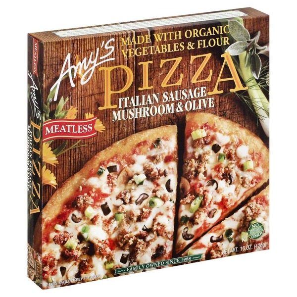 AMY'S - PIZZA - NON GMO - (Meatless Italian Sausage, Mushroom & Olive) - 15oz