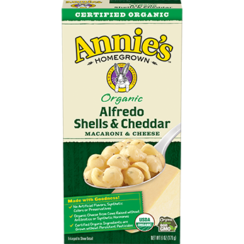ANNIE'S - MACARONI & CHEESE - (Alfredo Shells & Cheddar) - 6oz