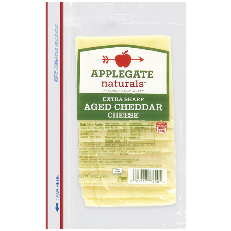 APPLEGATE - AGED CHEDDAR CHEESE - (Extra Sharp) - 8oz