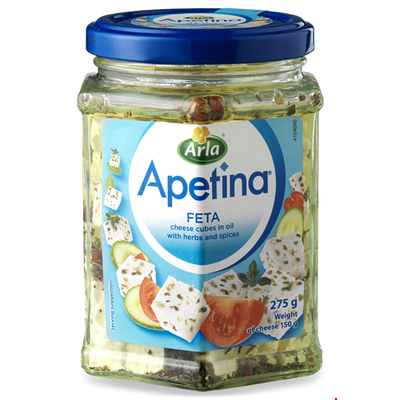 ARLA - APETINA FETA CHEESE (Cubes in Oil /w Herbs & Spices) - 5.25oz