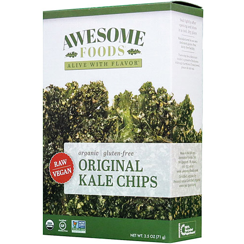 AWESOME FOODS - ORGANIC ORIGINAL KALE CHIPS - NON GMO - GLUTEN FREE - VEGAN - 2.5oz