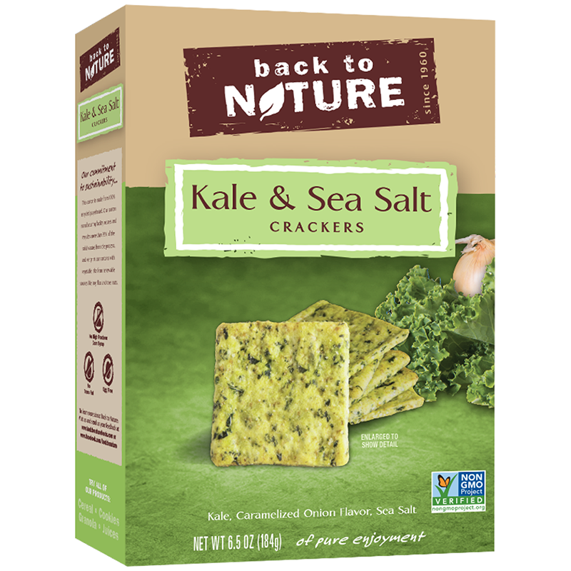 BACK TO NATURE - CRACKERS - NON GMO - (Kale & Sea Salt) - 6.5oz