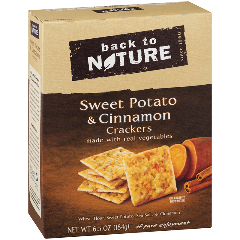 BACK TO NATURE - CRACKERS - NON GMO - (Sweet Potato & Cinnamon) - 6.5oz