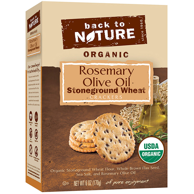 BACK TO NATURE - CRACKERS - (Rosemary Olive Oil | Stoneground Wheat) - 6oz