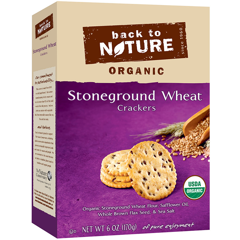 BACK TO NATURE - CRACKERS - (Stoneground Wheat) - 6oz