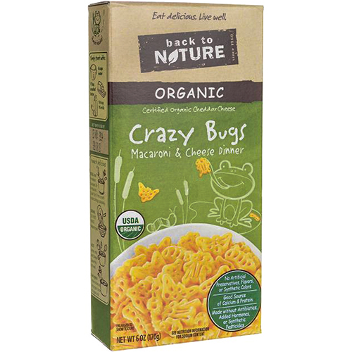 BACK TO NATURE - ORGANIC CRAZY BUGS MACARONI & CHEESE DINNER - 6oz