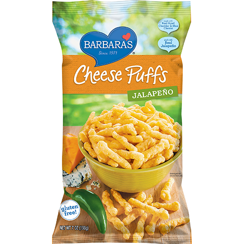 BARBARA'S - CHEESE PUFFS - NON GMO - GLUTEN FREE - (Jalapeno) - 7oz