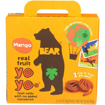 BEAR - REAL FRUIT YOYO - NON GMO - (Mango) - 5PCS 3.5oz