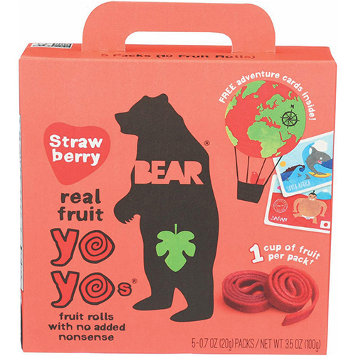 BEAR - REAL FRUIT YOYO - NON GMO - (Strawberry) - 5PCS 3.5oz