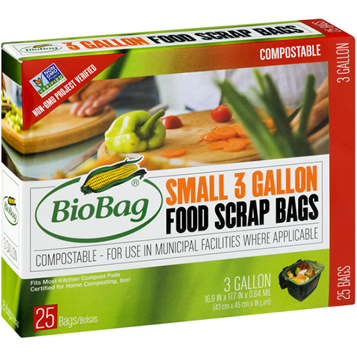 BIOBAG - SMALL 3 GALLON FOOD SCRAP BAGS - 25 BAGS