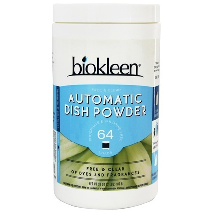 BIOKLEEN - AUTOMATIC DISH POWDER - (Free & Clear of Dyes And Fragrances) - 32oz (64 Loads)