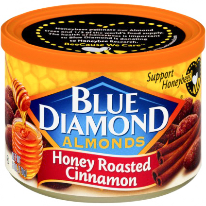 BLUE DIAMOND - ALMONDS - (Honey Roasted Cinnamon) - 6oz