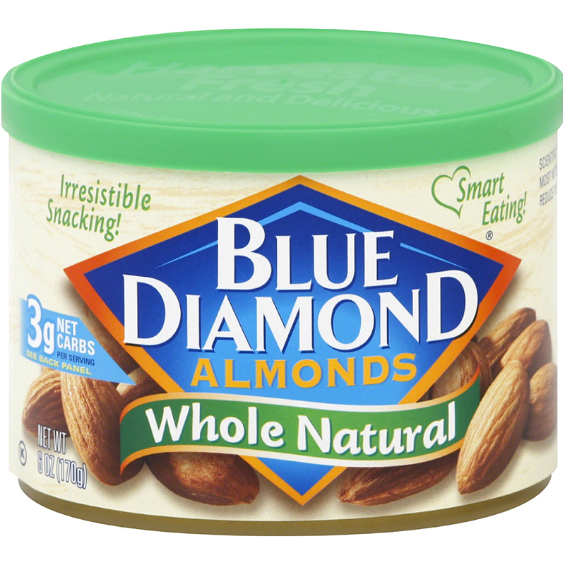 BLUE DIAMOND - ALMONDS - (Whole Natural) - 6oz