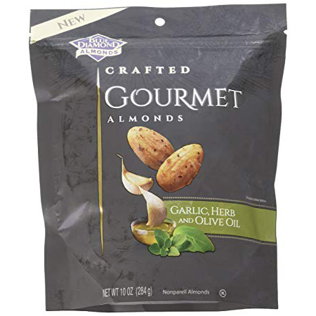 BLUE DIAMOND - CRAFTED GOURMET ALMONDS - (Garlic Herb and Olive Oil) - 5oz
