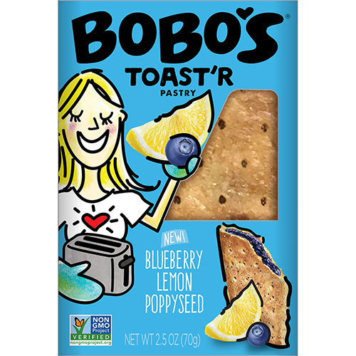 BOBO'S - TOAST'R PASTRY - (Blueberry, Lemon, Poppyseed) - 2.5oz