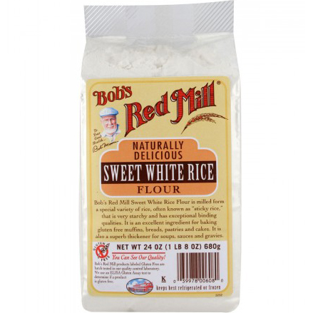 BOB'S RED MILL - NATURALLY DELICIOUS SWEET WHITE RICE FLOUR - 24oz