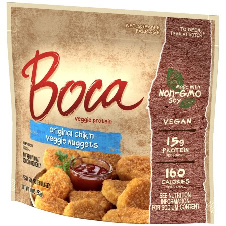 BOCA - ORIGINAL CHICKEN VEGGIE NUGGETS - NON GMO - VEGAN - 12oz