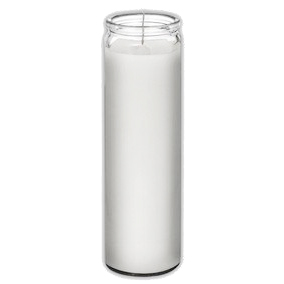 BRILUX - CLASSIC CANDLES IN GLASS - (Pain White) - 8" TALL