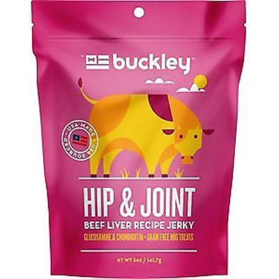BUCKLEY - HIP & JOINT BEEF LIVER JERKY /W GLUCOSAMINE & CHONDROITIN - 5oz