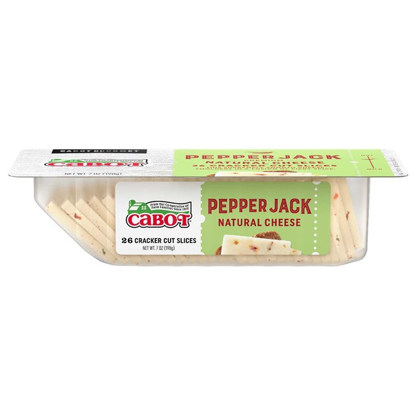 CABOT - 26 CRACKER CUT SLICES - (Natural Pepper Jack Cheese) - 7oz