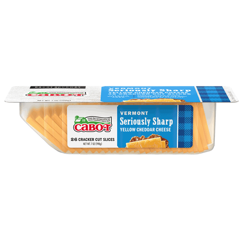 CABOT - 26 CRACKER CUT SLICES SERIOUSLY SHARP - (Yellow Cheddar Cheese) - 7oz