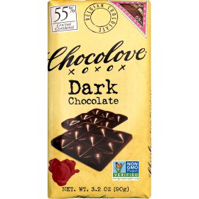 CHOCOLOVE XOXOX - DARK CHOCOLATE - NON GMO - 55% - 3.2oz