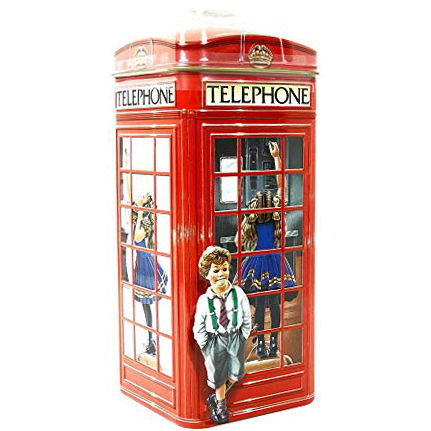 CHURCHILL'S - TELEPHONE KIOSK MONEY BOX ENGLISH TOFFEES - 7.05oz