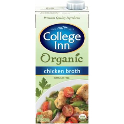 COLLEGE INN - ORGANIC ALL NATURAL CHICKEN BROTH - NON GMO - GLUTEN FREE - 32oz