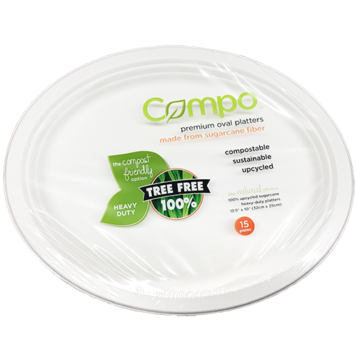COMPO - 12.5" 10" PREMIUM OVAL PLATTERS (Heavy Duty) - 15 PLATE0S