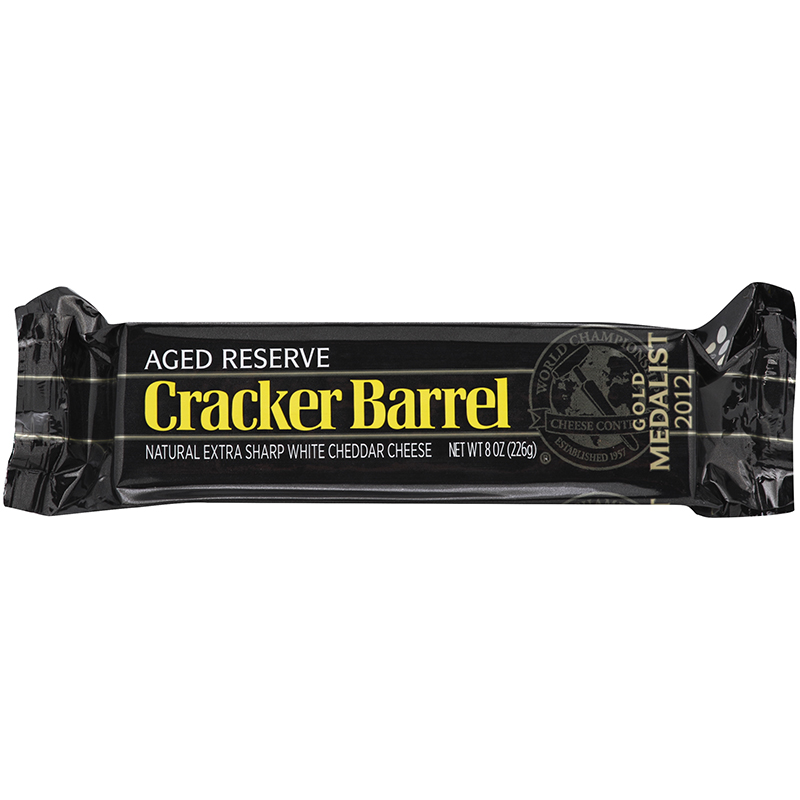CRACKER BARREL - AGED RESERVE NATURAL EXTRA SHARP WHITE CHEDDAR CHEESE - 8oz